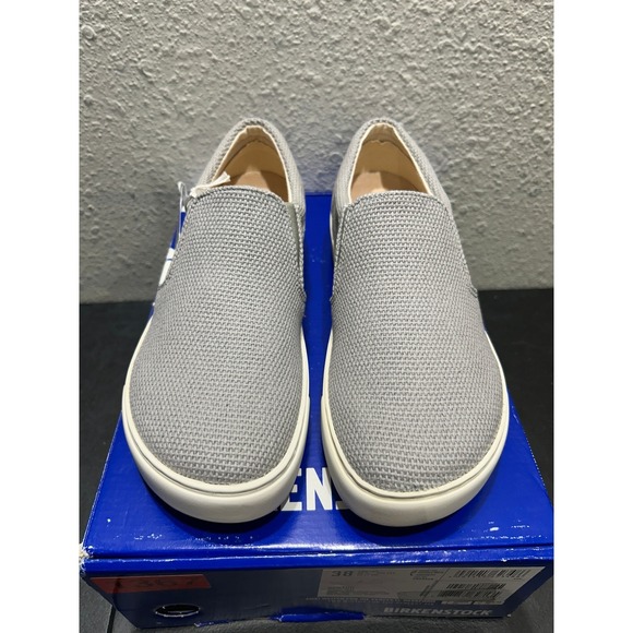 Birkenstock Shoes - Birkenstock Barrie Slip On Sneaker Womens 38 L7 Grey Textile Suede New